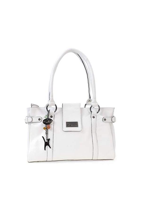 Catwalk Collection Handbags - Cuir Véritable - Sac Porté Main/Sac à Main/Sac porté épaule - Femme - MARTINA - Noir