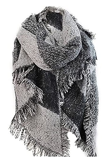 Vincenza Châle pashmina – Grande écharpe tendance surdimensionnée pour femme – Style poncho épais en patchwork pour femme gr