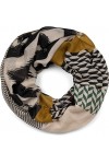 styleBREAKER Foulard bouclette femme, mélange de motifs Paisley en zigzag, foulard tubulaire léger multicolore 01017145, coul