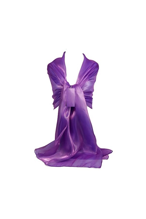 GFM Écharpe irisée transparente et scintillante pour soirée, mariage, demoiselles dhonneur ou bal de fin dannée, Noir KL 