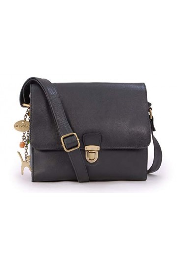 Catwalk Collection Handbags - Vintage Cuir Véritable - Sac Bandoulière/Besace/Messenger/Sac à Main/Sac Porté Croisé - Compati