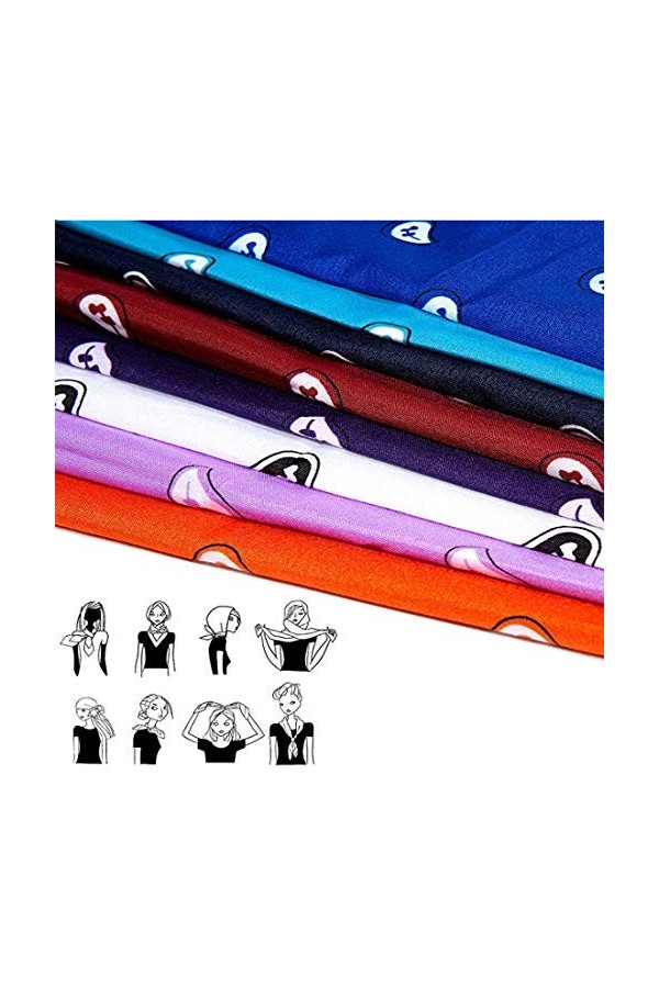 Xutong 12PCS Bandanas Fichu Mouchoir Unisexe,Bandeau de Cheveux,Echarpe de Cou,Décoration en Coton Rétro Style Multicolore Mu