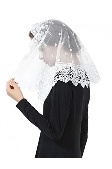 BEAUTELICATE Voile Déglise Mantille Catholique Foulard Étole En Dentelle Pour Messe Latin Prier Chapelle Ceremonie Mariage D