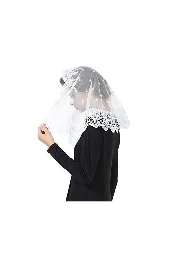 BEAUTELICATE Voile Déglise Mantille Catholique Foulard Étole En Dentelle Pour Messe Latin Prier Chapelle Ceremonie Mariage D