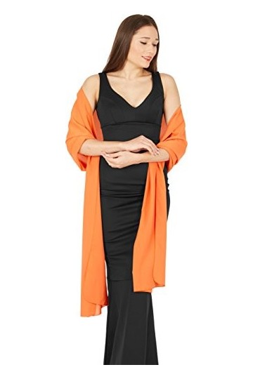 BlackButterfly Etole Châle Wrap En Mousseline De Soie Pour Mariage, Bal De Promo, Soirée Noir, Taille unique 