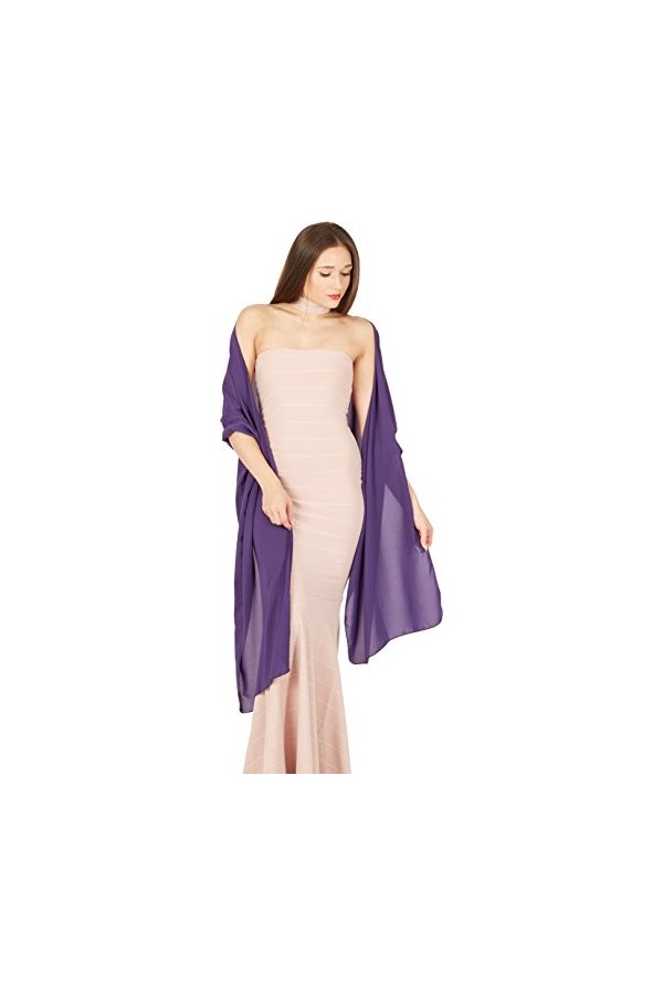 BlackButterfly Etole Châle Wrap En Mousseline De Soie Pour Mariage, Bal De Promo, Soirée Noir, Taille unique 