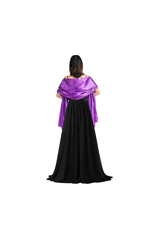 YAOMEI Femme Echarpe Châles Foulards Satin, Etoles écharpe Fichus de tête Les mariages Mariée Bridemaids Tenue de soirée Fête