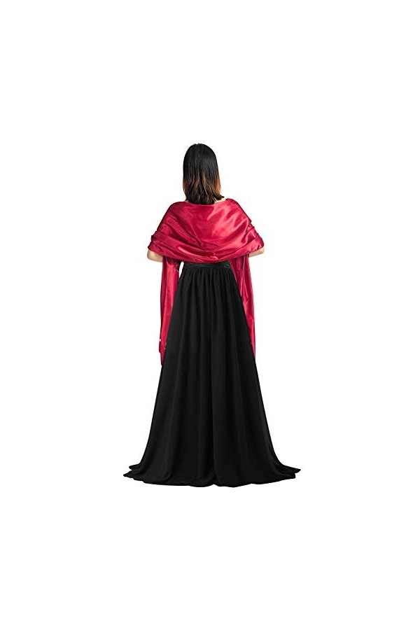 YAOMEI Femme Echarpe Châles Foulards Satin, Etoles écharpe Fichus de tête Les mariages Mariée Bridemaids Tenue de soirée Fête