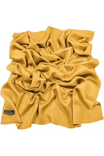 CJ Apparel Pumpkin Orange Echarpe de Pashmina en Châle Népalaise Solide Couleur Unie Conception Wrap Étole Secondes