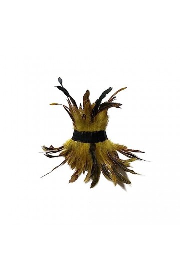 LICHENGTAI Collier col châle en plumes gothique épaulettes de costume dHalloween, Femme Homme Victorien Gothique Plume Natur