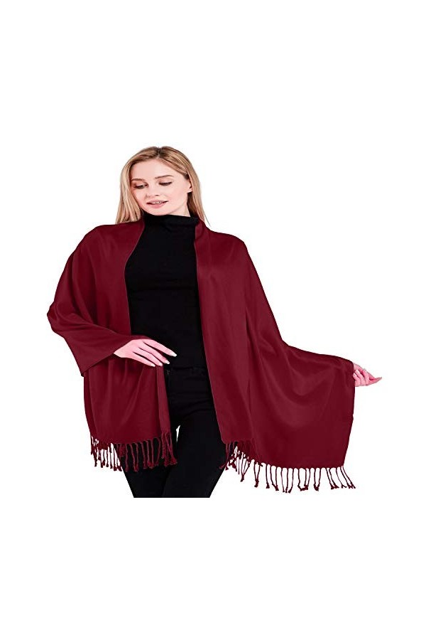 CJ Apparel Bordeaux Solides Couleur Châle Secondes écharpe étole Wrap Châles Pashminas Nouvelle