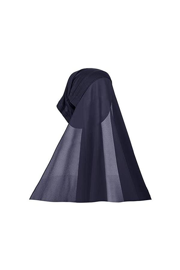 RUIXIA Hijab Foulard à Enfiler avec Bonnet Intégré pour Femme Musulmane Foulard Islamique Turban Musulmane avec Voile Châle I