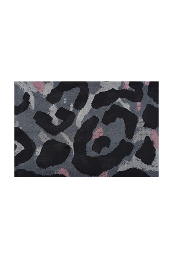styleBREAKER Châle pour femme avec grand motif léopard et franges, écharpe dhiver, étole, foulard 01017085, couleur:Gris