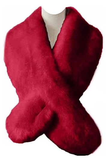 Ducomi Écharpe en Fourrure Ecologique pour Femme - Cou Doux et Elégant avec Fermeture Boutonnière - Étole Parfaite pour Mante