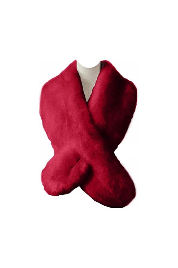 Ducomi Écharpe en Fourrure Ecologique pour Femme - Cou Doux et Elégant avec Fermeture Boutonnière - Étole Parfaite pour Mante