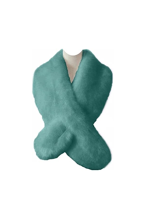 Ducomi Écharpe en Fourrure Ecologique pour Femme - Cou Doux et Elégant avec Fermeture Boutonnière - Étole Parfaite pour Mante