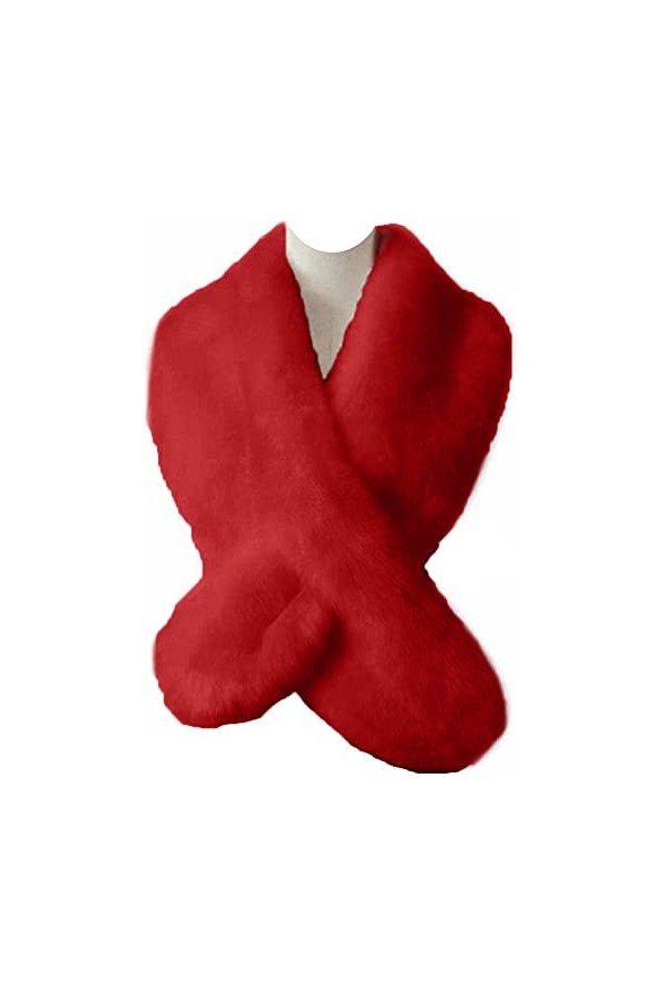 Ducomi Écharpe en Fourrure Ecologique pour Femme - Cou Doux et Elégant avec Fermeture Boutonnière - Étole Parfaite pour Mante