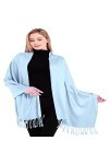 CJ Apparel Bleu Clair Solides Couleur Châle Secondes écharpe étole Wrap Châles Pashminas Nouvelle