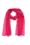 Foulard uni en mousseline de soie pour femme 180 x 80 cm - Rose - taille unique