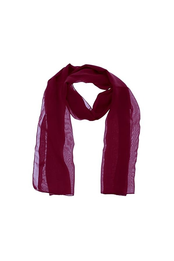 Foulard uni en mousseline de soie pour femme 180 x 80 cm - Rose - taille unique