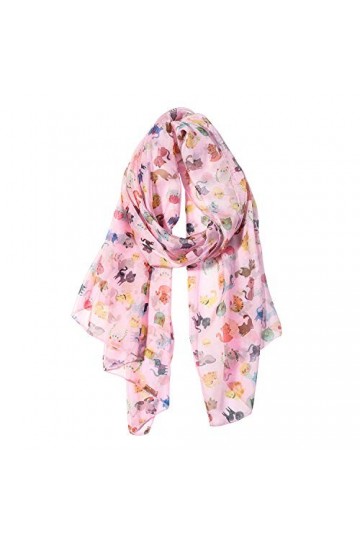 Foulard à motif pour femme - Rose - Medium