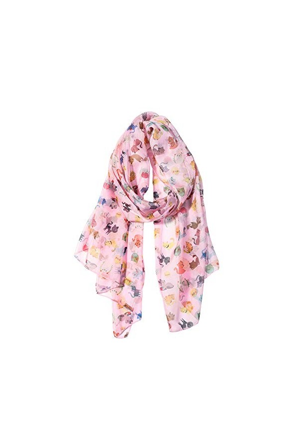Foulard à motif pour femme - Rose - Medium
