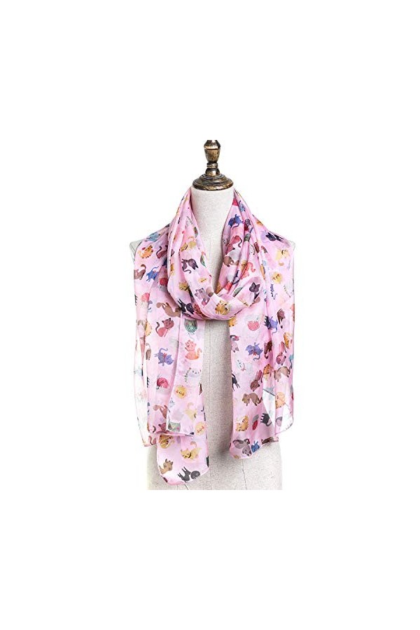 Foulard à motif pour femme - Rose - Medium