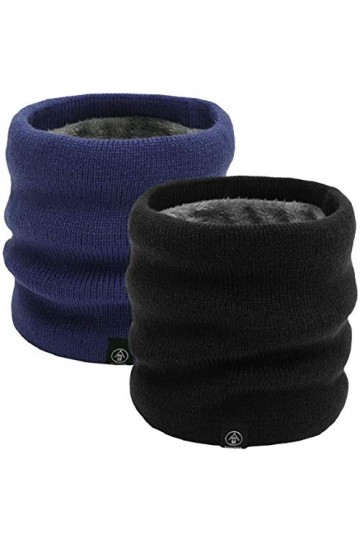 Yuson Girl Hiver Col Écharpe Femme et Homme Tour de Cou Chaud Tricot Foulard avec Doublé Polaire Cache-Col Epaisse Écharpe Tu