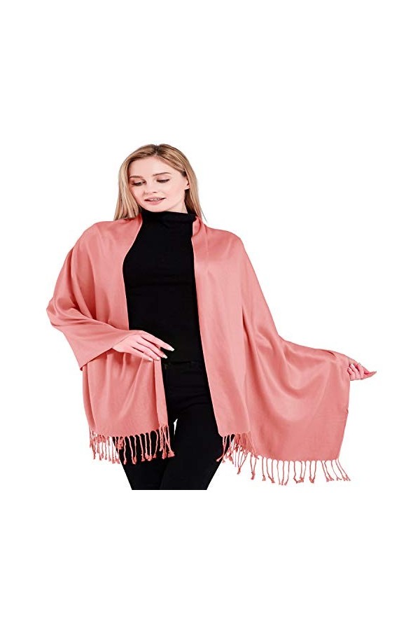 CJ Apparel Rose Pink Solides Couleur Châle Secondes écharpe étole Wrap Châles Pashminas Nouvelle