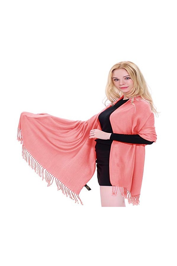 CJ Apparel Rose Pink Solides Couleur Châle Secondes écharpe étole Wrap Châles Pashminas Nouvelle