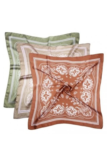 Longwu 3 Pièces * 27,5 Inches Foulard en Satin Foulard pour Cheveux Foulard en Soie Bandana en Soie Foulard en Soie pour Chev