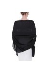 SWAT PANY Étole Châle Pashmina Femme Foulard Robe de soirée Noir Écharpe de couleur Unie Étole Femme