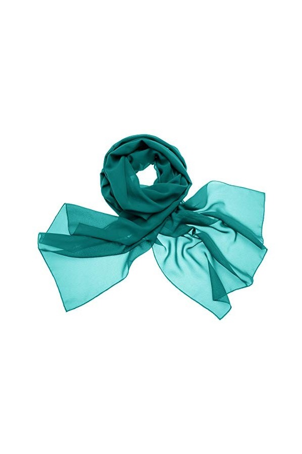 Dresstells, Femme pashmina châle écharpe étole en mousseline polyester printemps/été,Vert Foncé,190cm×70cm