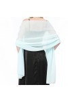 Stola Foulard en mousseline de soie pour femme Étole festive pour robe de soirée ou robe de mariée Écharpe de mariage, bleu c