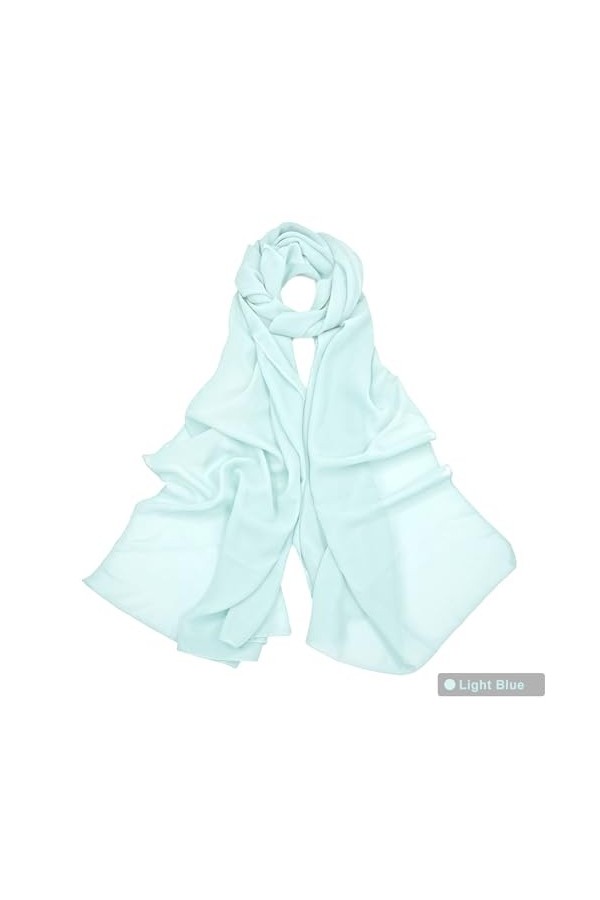 Stola Foulard en mousseline de soie pour femme Étole festive pour robe de soirée ou robe de mariée Écharpe de mariage, bleu c