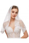 FEOYA Voile Chretien Femme Voile Déglise Mantille Catholique Foulard Écharpe En Dentelle pour Mariage Messe Latin Prier Cere
