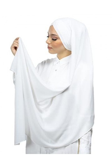 Lamis Hijab - Hijab Foulard à Enfiler croisé avec bonnet intégré pour femme musulmane voilée châle islamique voile enfilable 