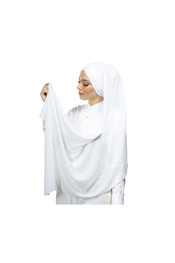Lamis Hijab - Hijab Foulard à Enfiler croisé avec bonnet intégré pour femme musulmane voilée châle islamique voile enfilable 