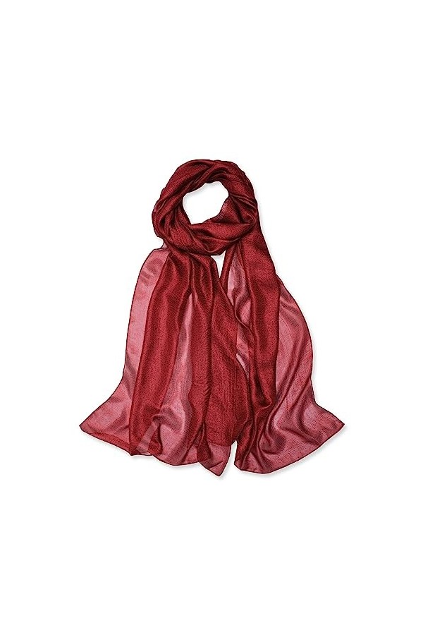 Bolerose Métal Étincelle Mariée Mariage Sortie Soirée Chale Pashmina Portefeuille Rouge vin, 70CM X 230CM 