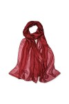 Bolerose Métal Étincelle Mariée Mariage Sortie Soirée Chale Pashmina Portefeuille Rouge vin, 70CM X 230CM 
