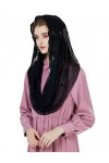 BEAUTELICATE Voile Déglise Mantille Catholique Foulard Écharpe En Dentelle Pour Femme Messe Latin Prier Ceremonie Mariage Bl