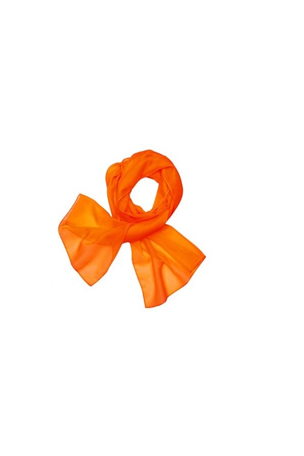 HAT YOU Foulard en mousseline de soie pour femme - Pour le printemps et lété - Fabriqué en Italie, Orange, taille unique