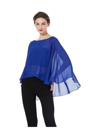 BEAUTELICATE Châle Étole En Mousseline de Soie Léger Cape Poncho Ample De Mariage D’été Soirée Femme Mariée Demoiselle dhonn