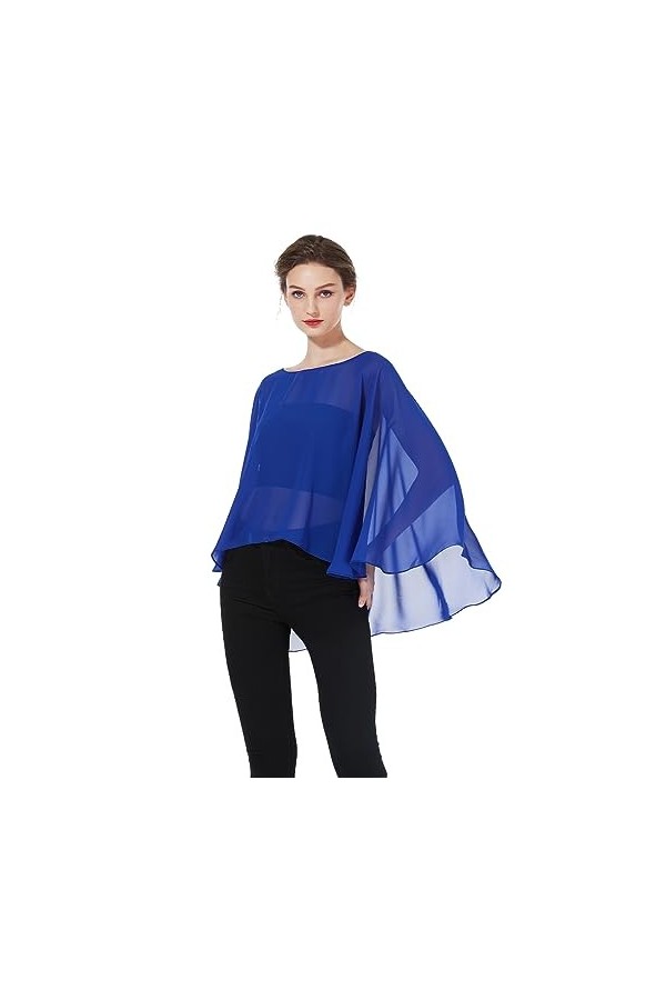 BEAUTELICATE Châle Étole En Mousseline de Soie Léger Cape Poncho Ample De Mariage D’été Soirée Femme Mariée Demoiselle dhonn