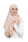LAMISHIJAB® Hijab à enfiler effet khimar 2 voile à nouer sans épingles pour femme musumane voilée HE600 Noir 