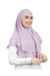 LAMISHIJAB® Hijab à enfiler effet khimar 2 voile à nouer sans épingles pour femme musumane voilée HE600 Noir 