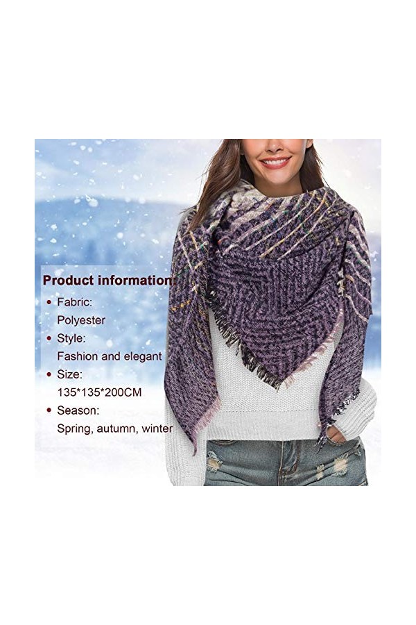 UMIPUBO Femme Longue Écharpe Châle XXL Écharpe Chale Femme Cachemire Chaud Automne Hiver Grand Plaid Tissu Glands Foulard Vi