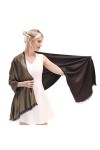 KAVINGKALY Écharpe douce pour femmes en pashmina et châles et drapés aux couleurs chatoyantes pour les mariages Or-noir2 