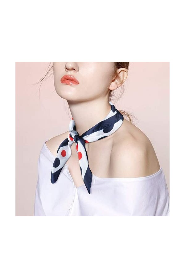 Comius Sharp 12 Pack Foulard Carré Femmes, Square Motif dImpression Satin de Soie Bandanas Cheveux Bandeau Mouchoir Echarpe 