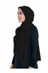 Lina & Lily Hijab Femme Foulard Écharpe Turban Châle Islamique, Tissu en Jersey Premium 180cm X 80cm Noir 